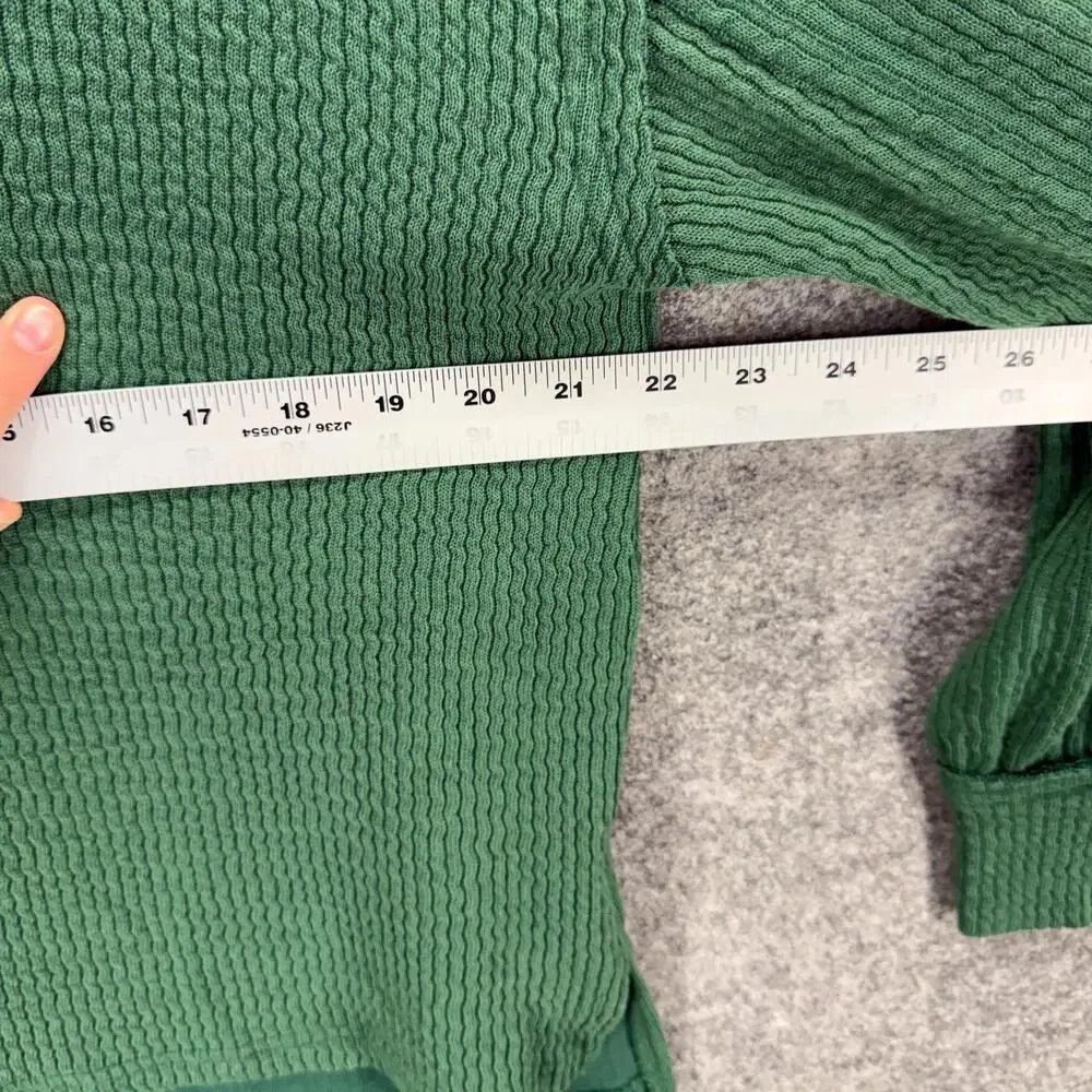 Blu Pepper Sweater Pullover Women M Medium Green Knit Long Sleeve Round Neck - Picture 5 of 7